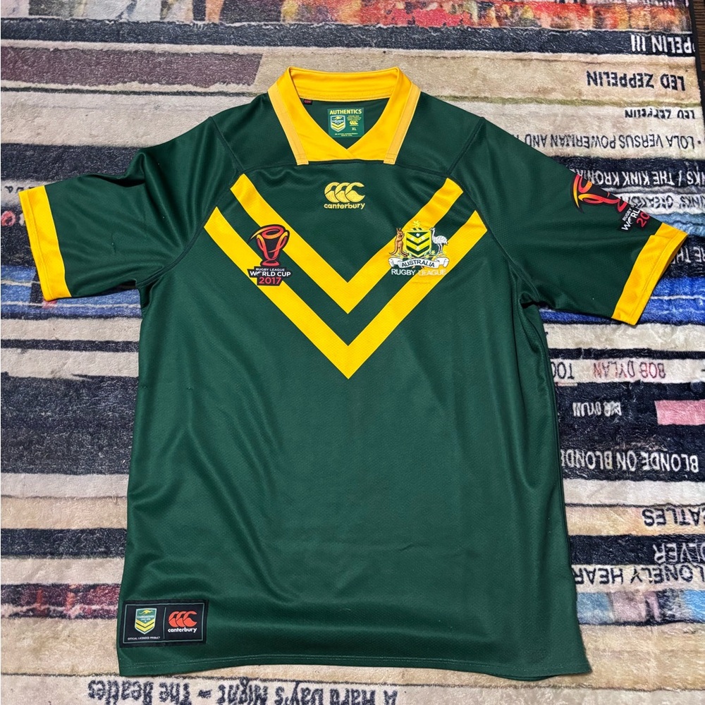 Canterbury Green and Yellow Sports Jersey Australia XL